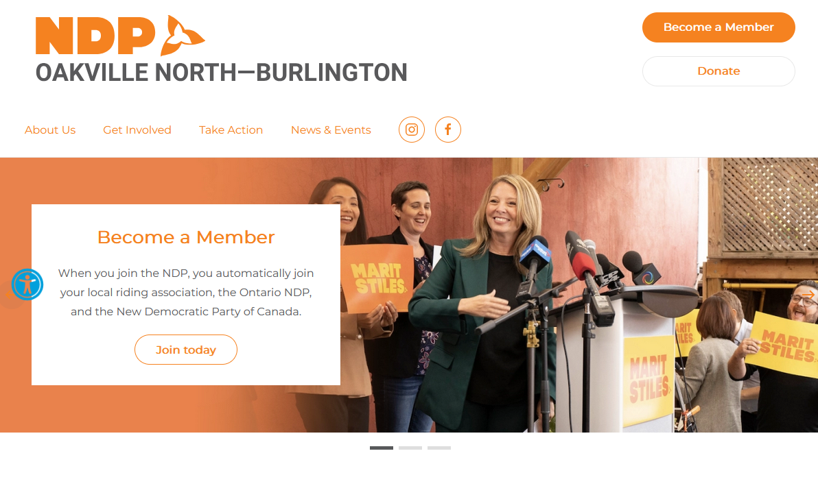 Oakville North-Burlington NDP website